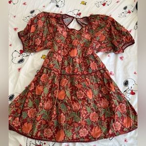 Laura Ashley Urban Outfitters Baby Doll Low Back Tie Dress